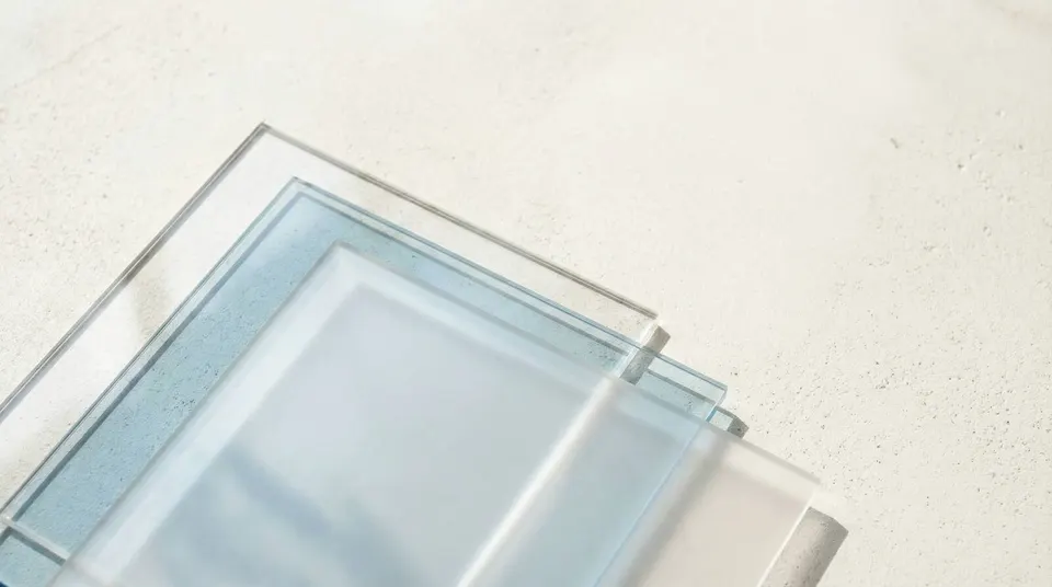 Minimal abstract glass texture background with soft light and copy space