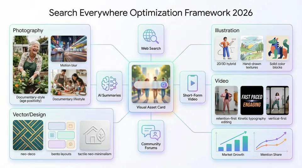 Search Everywhere Optimization Framework 2026 diagram
