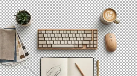 Area di lavoro per creatori flat lay